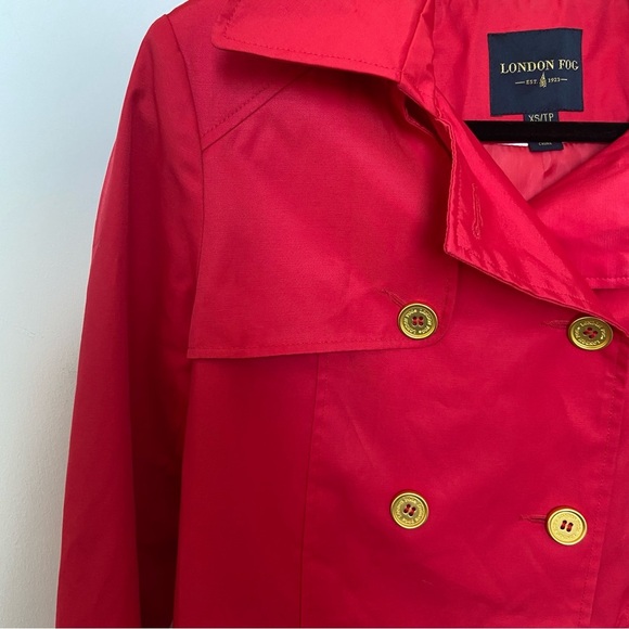 London Fog Red Short Trench Coat - Picture 9 of 16
